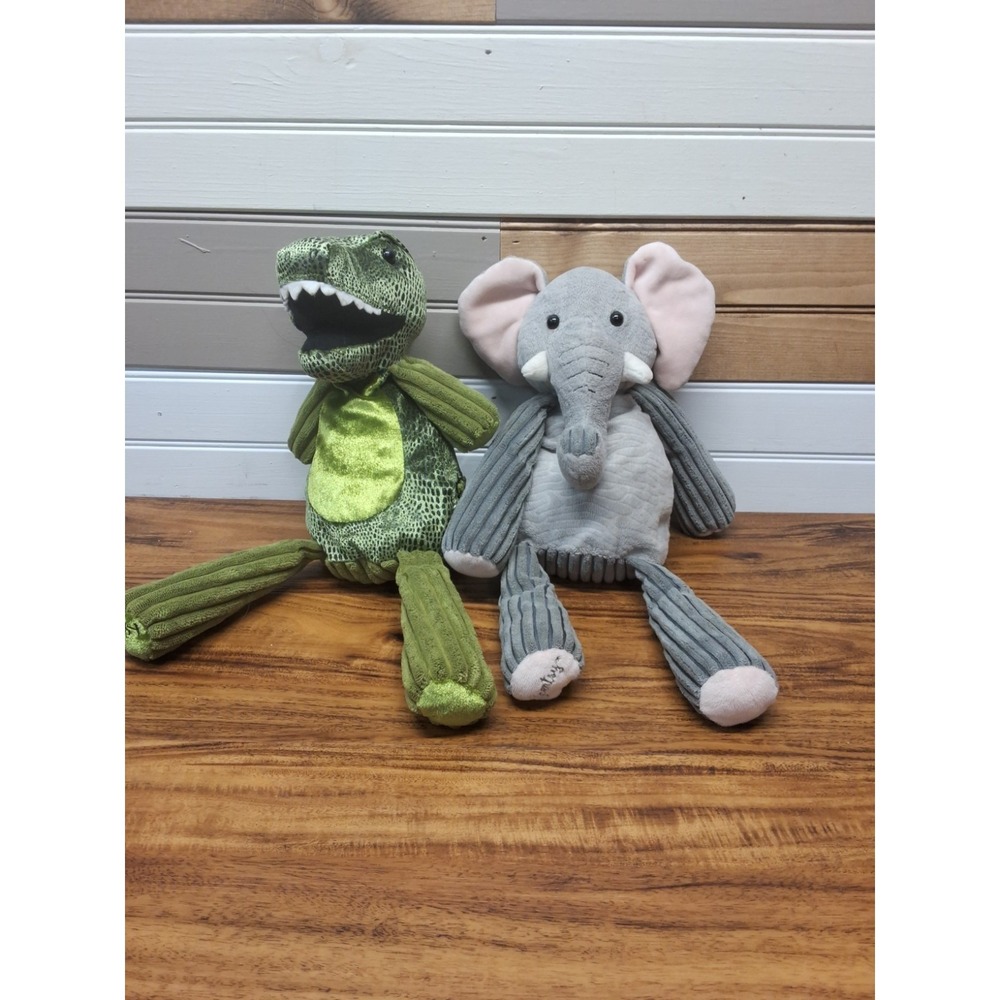 Scentsy Buddy Plush 15" Ollie Elephant With Scent Pak & Retired T-Rex No Pak Lot